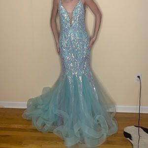 Aqua Rachel Allan Prom Dress